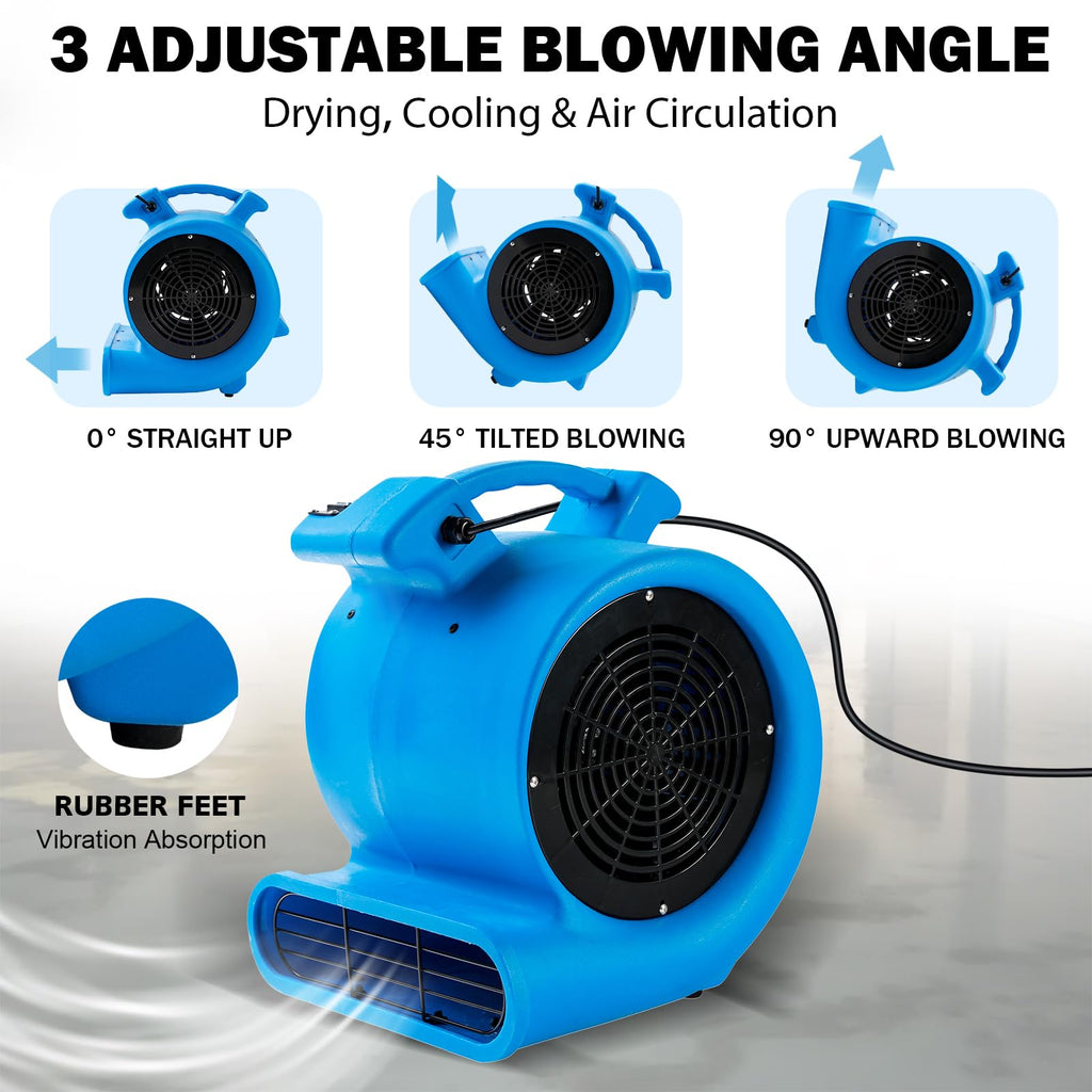 2200 CFM 1/2 HP Commercial Air Mover Floor Drying Fan N604294