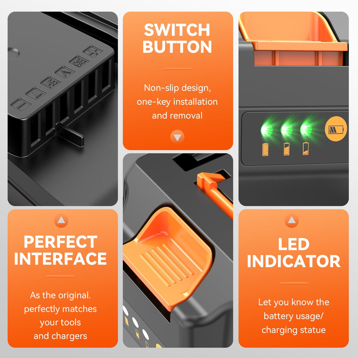 20V Lithium ion Battery 6.0Ah 2 Pack F5275