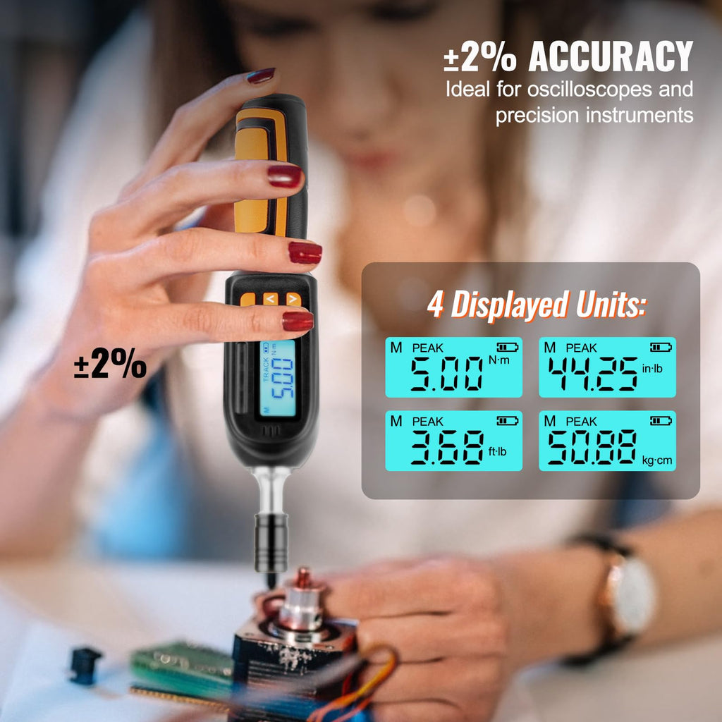 1/4" Drive Digital Torque Screwdriver with LCD, Bits & Case E23719