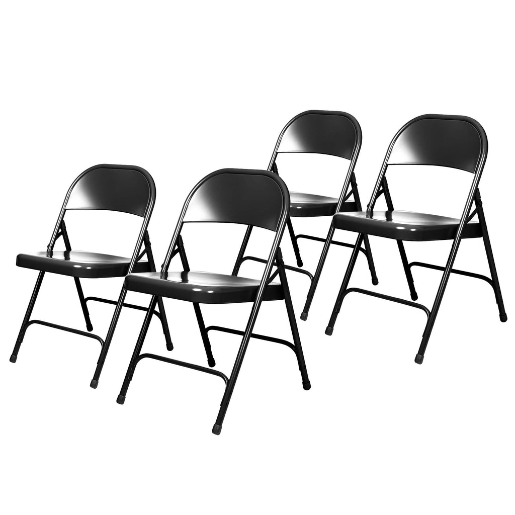 Black Steel Folding Chairs 4-Pack N995