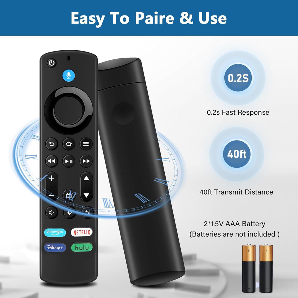 Voice Remote Control for Fire Stick and Cube Smart TVs with 4 App Shortcuts B656
