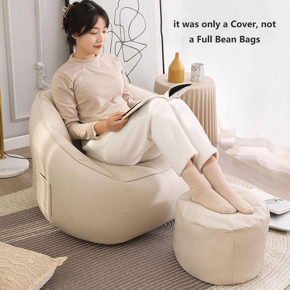 Yellow Bean Bag Chair Cover Y84756