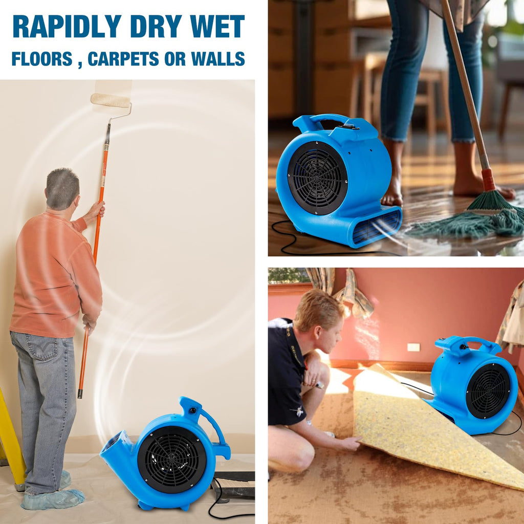 2200 CFM 1/2 HP Commercial Air Mover Floor Drying Fan N604294