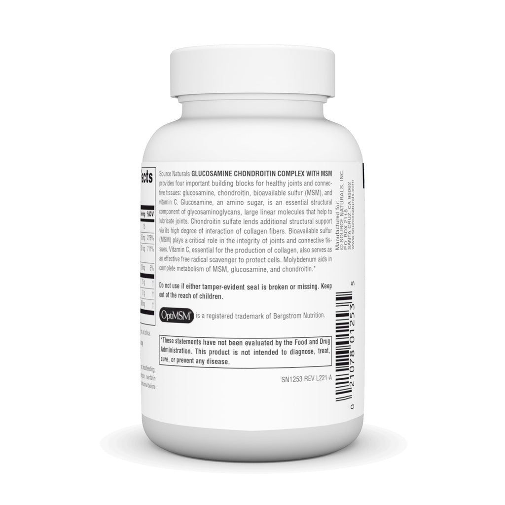 Glucosamine Chondroitin Complex with MSM, 60 Tablets L506