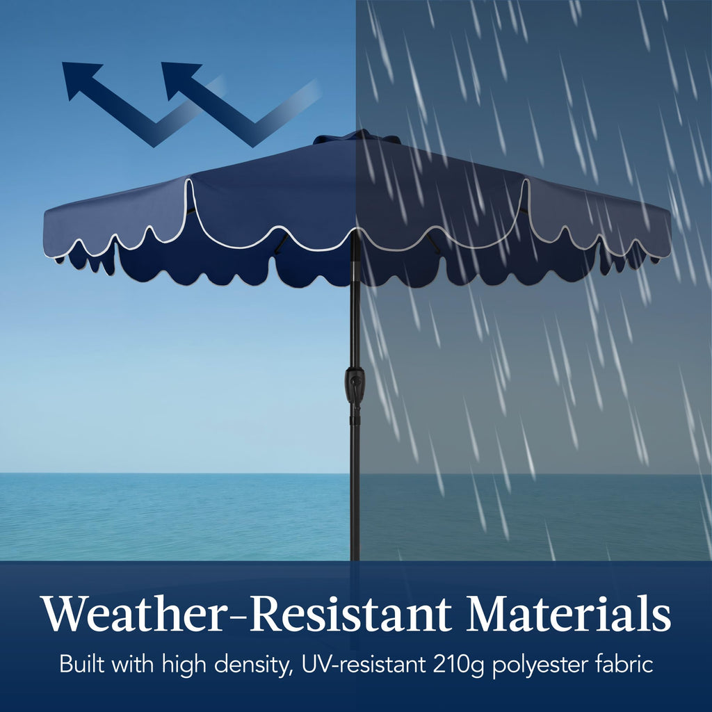 9ft Navy Patio Market Umbrella with Crank & Tilt W300