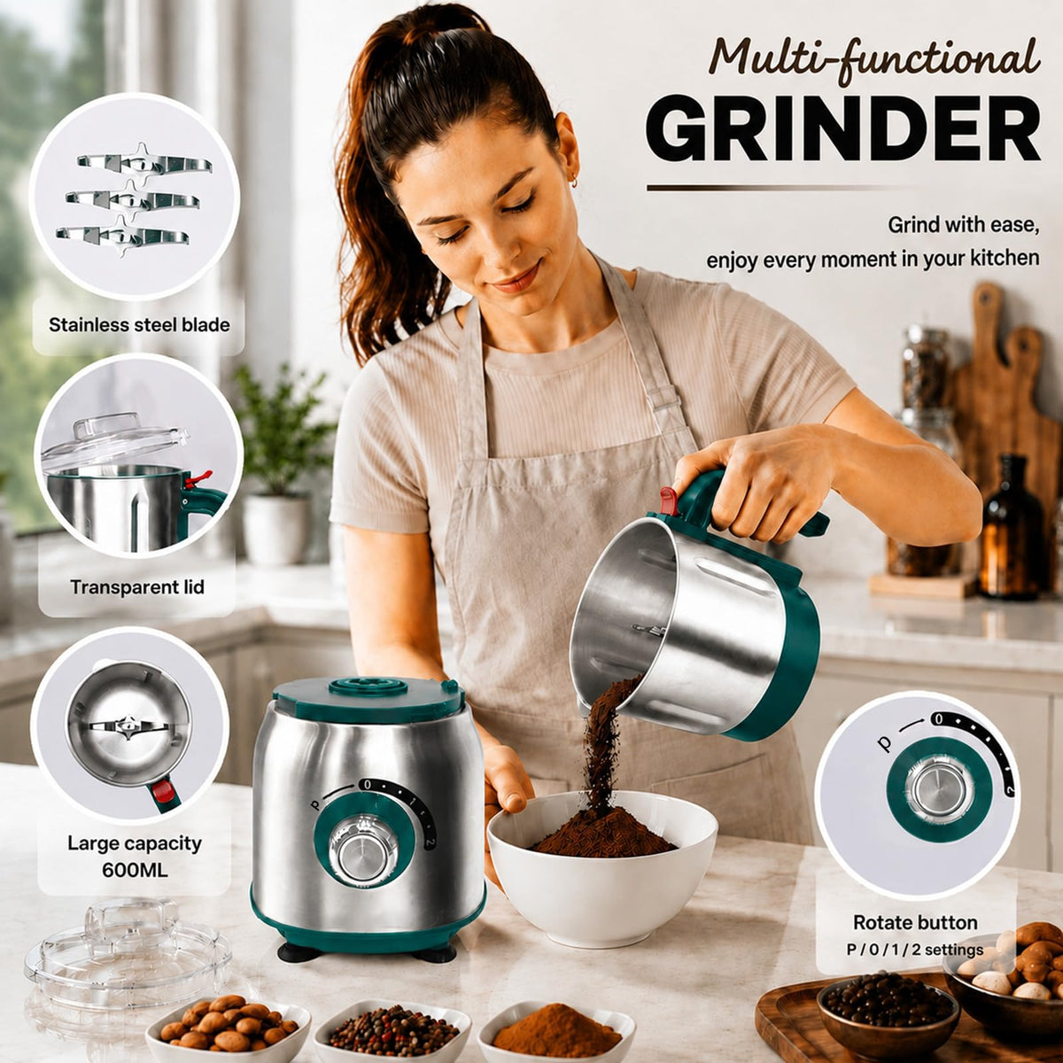 500W Electric Spice and Nut Grinder V959