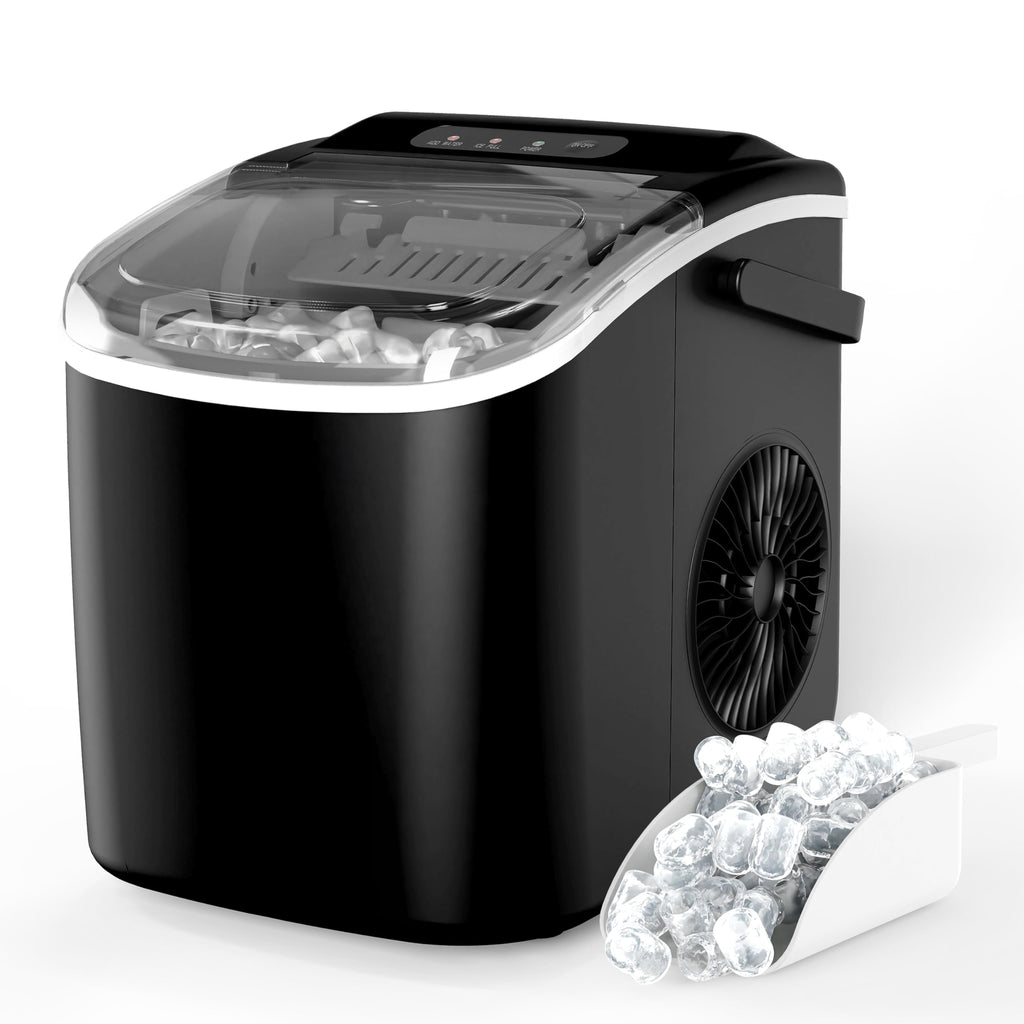 Countertop Ice Maker with Self-Cleaning, Ice Spoon and Basket, Black F841710