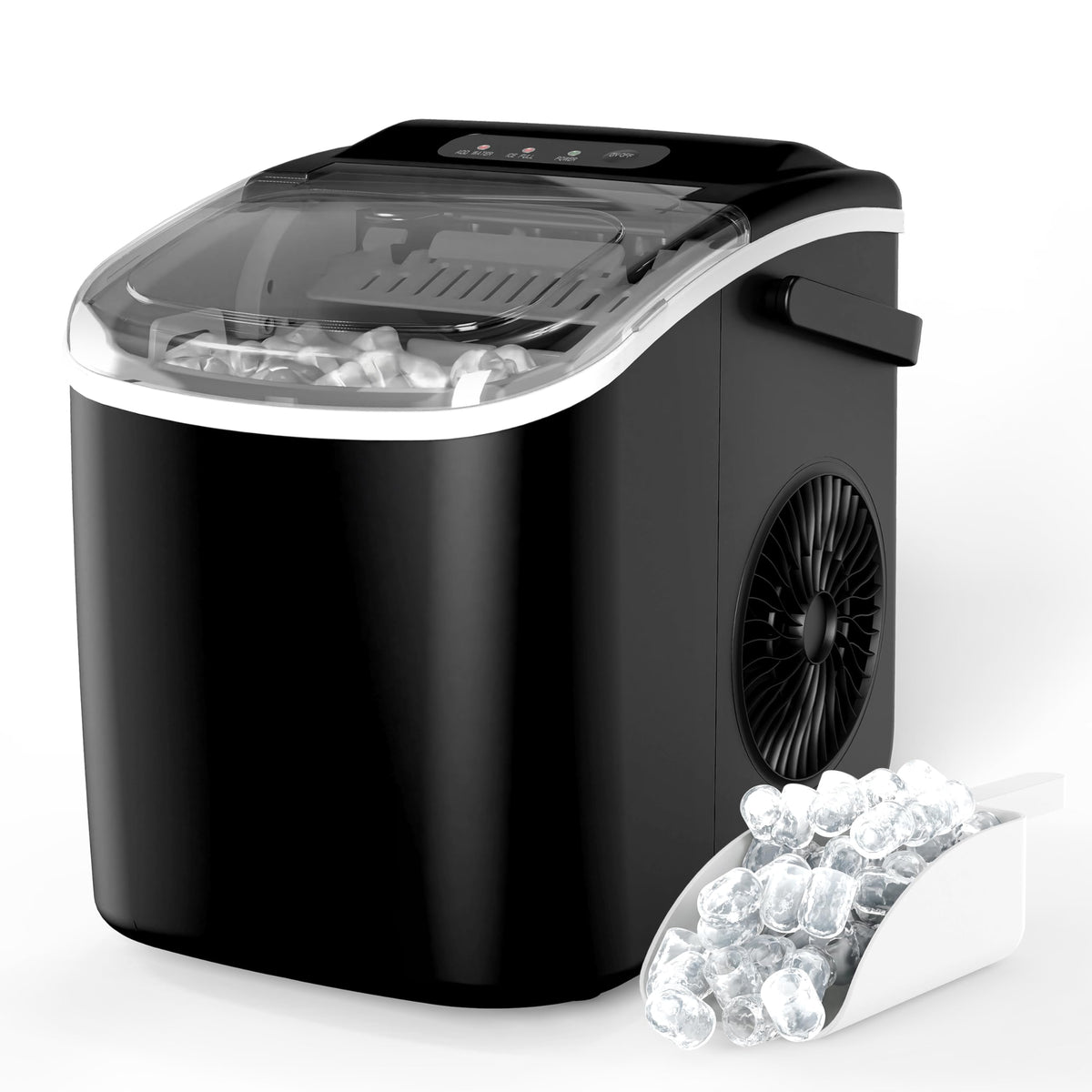 Countertop Ice Maker with Self-Cleaning, Ice Spoon and Basket, Black F841710