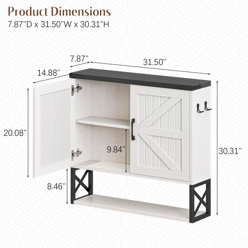 White Bathroom Wall Cabinet F1005