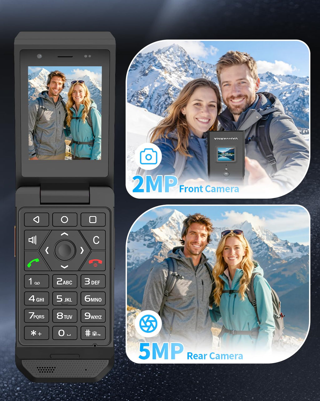 Unlocked 4G LTE Rugged Flip Phone D8598