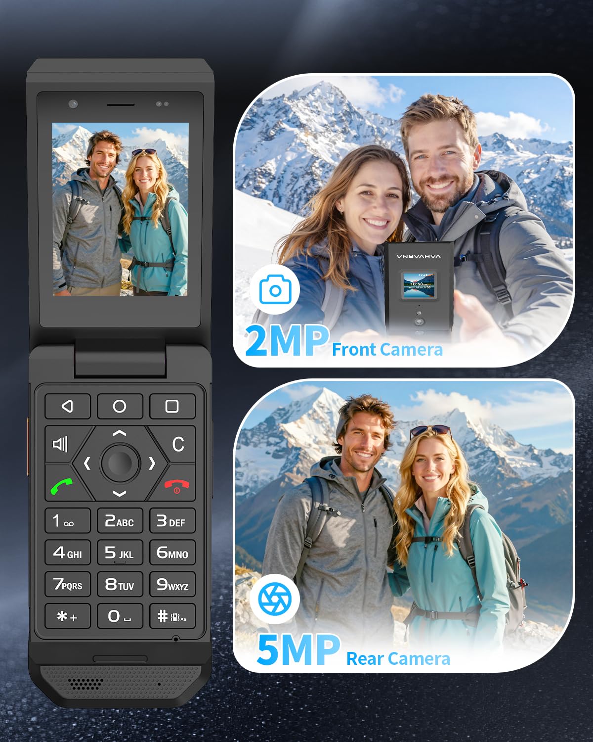 Unlocked 4G LTE Rugged Flip Phone D8598
