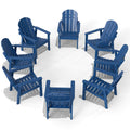Navy Blue HDPE Adirondack Chair Set of 8 U5144