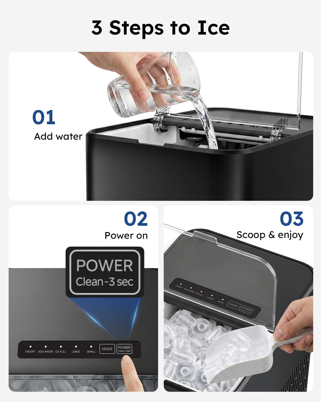 Countertop Ice Maker 26.5 lbs/Day 8 Bullet M6855