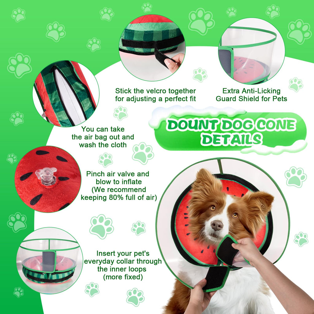 Inflatable Dog Cone Collar with Detachable Shield F3425