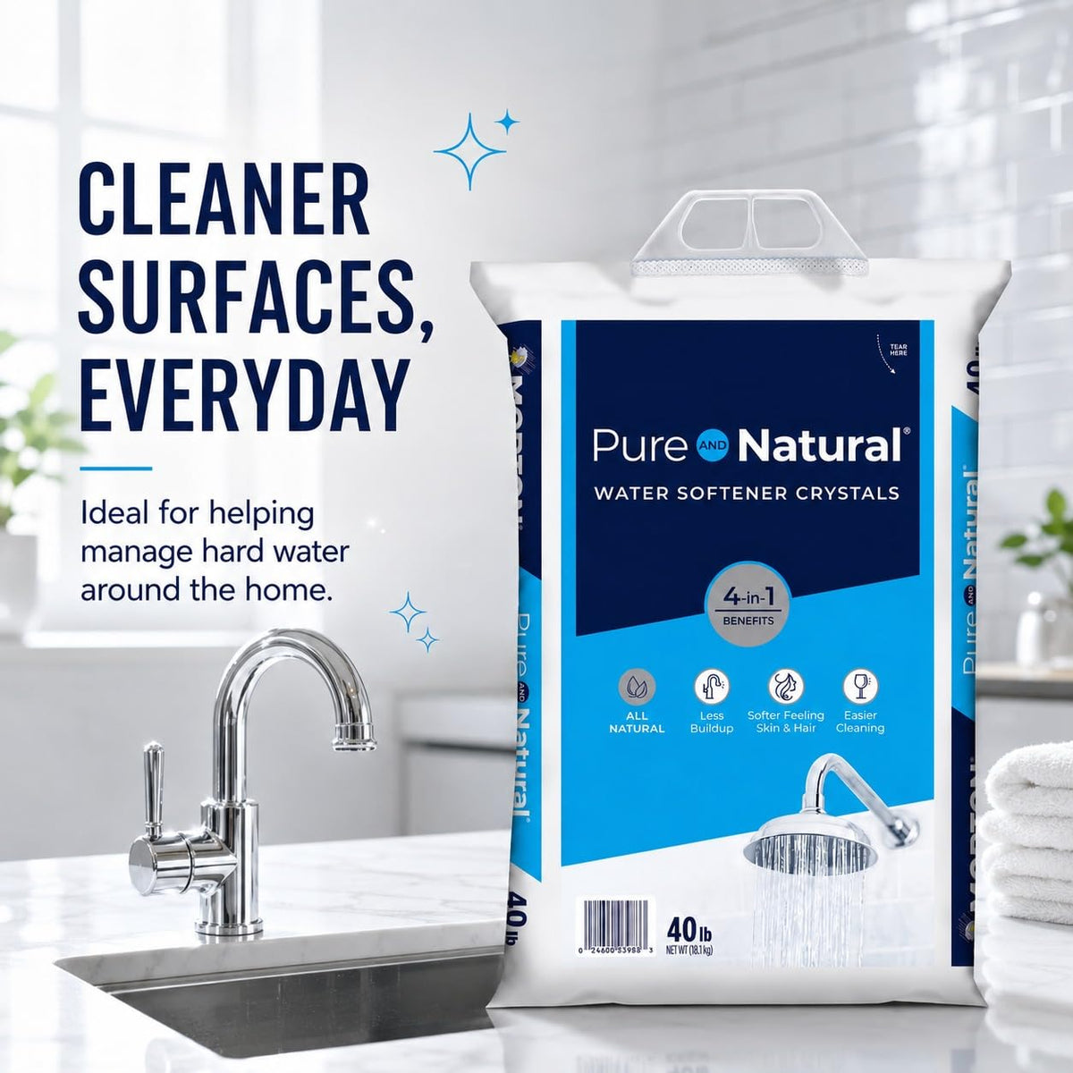 Water Softener Salt Crystals 40 lb 2 Pack D3754