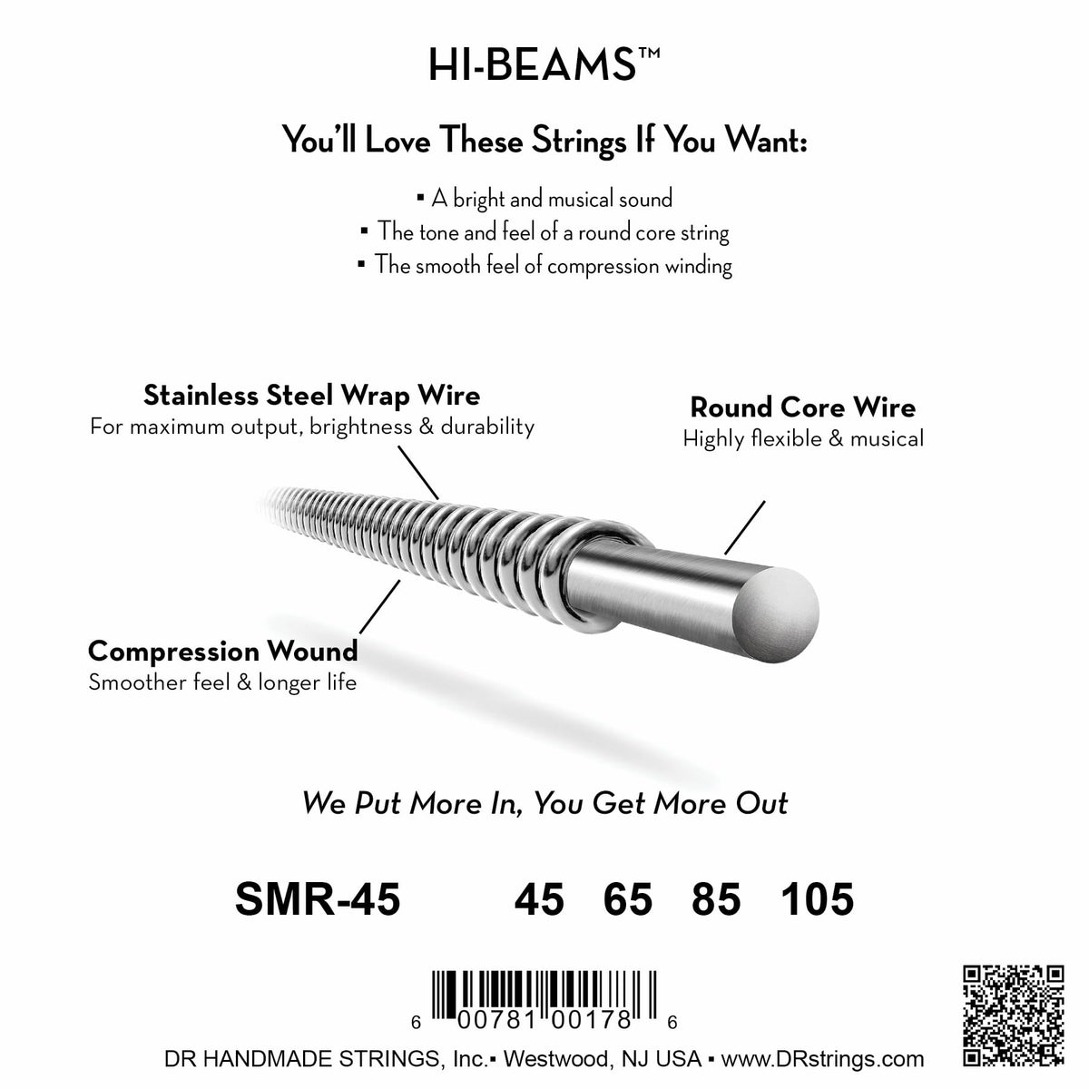 Stainless Steel Bass Strings 45-105 Short D729281