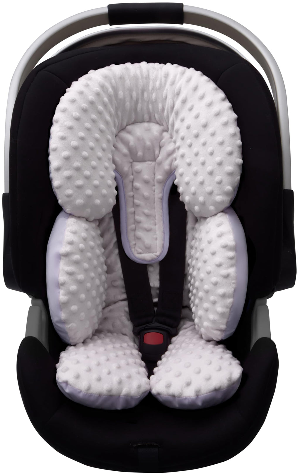 Infant Car Seat Head Neck Body Support, Ultra-Soft Minky Microfiber, 2-in-1 Reversible, Gray L29350