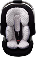 Infant Car Seat Head Neck Body Support, Ultra-Soft Minky Microfiber, 2-in-1 Reversible, Gray L29350