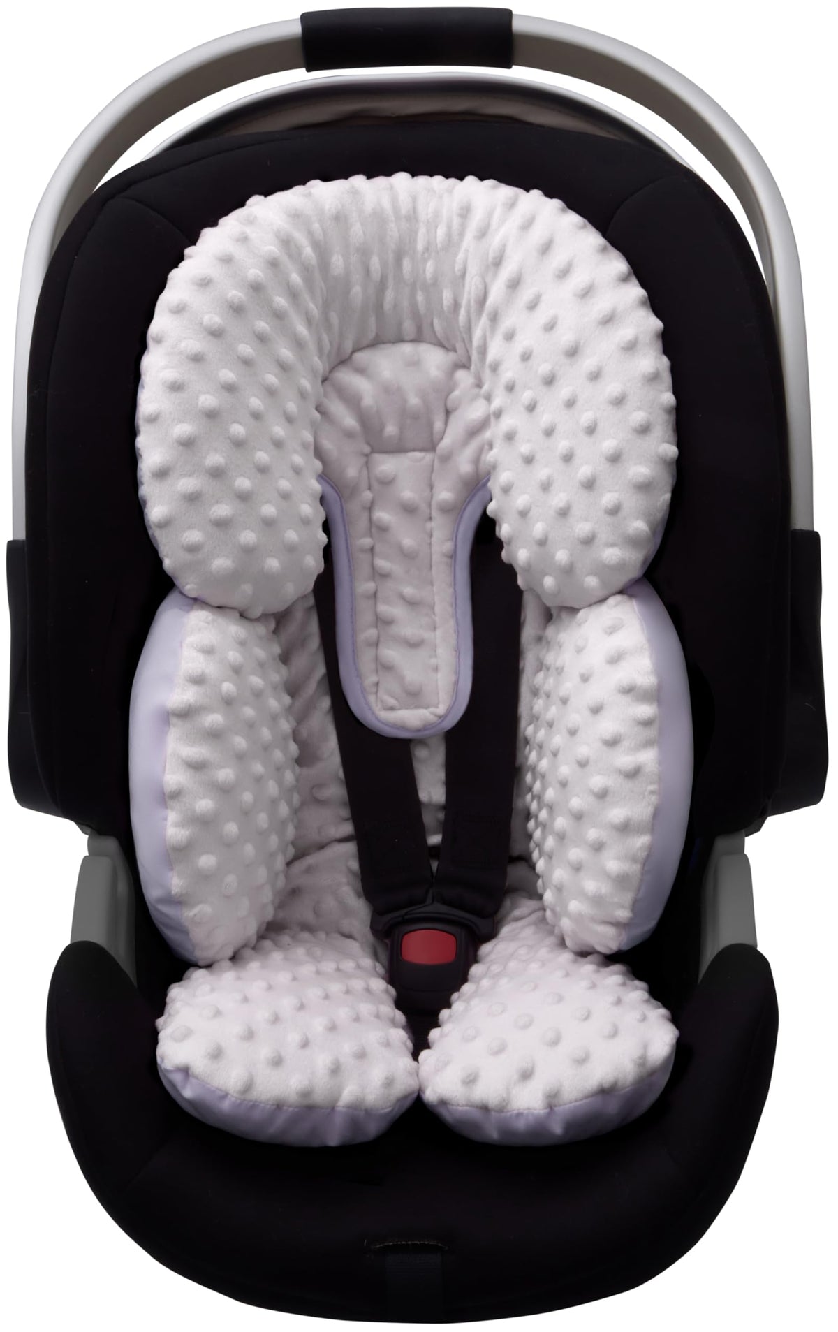 Infant Car Seat Head Neck Body Support, Ultra-Soft Minky Microfiber, 2-in-1 Reversible, Gray L29350