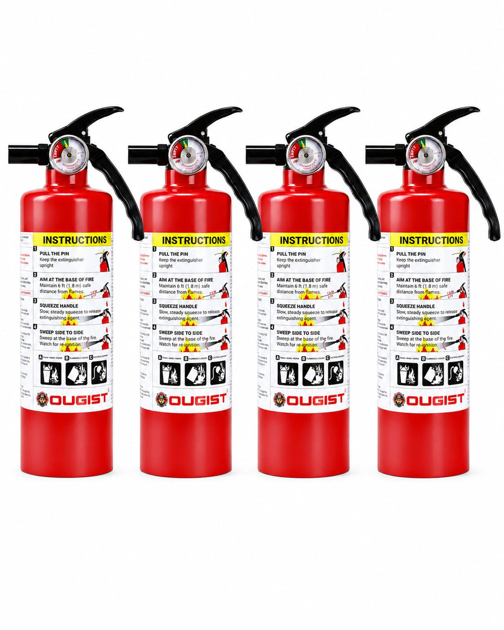 2.5 lb Rechargeable Dry Chemical Fire Extinguisher 4 Pack E9455