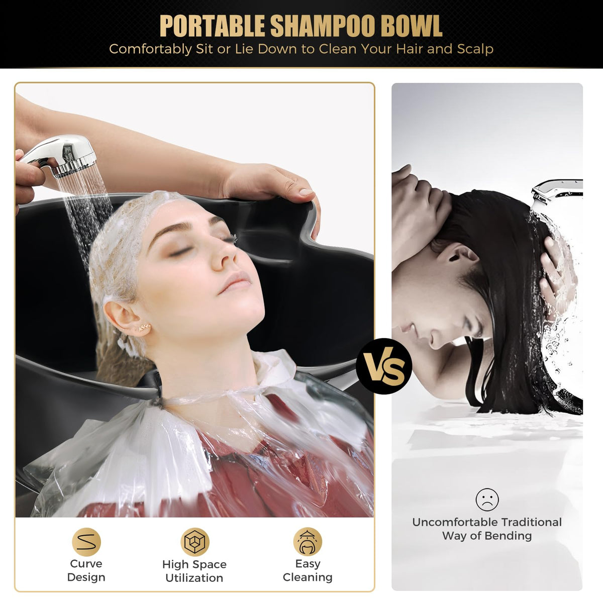Portable Salon Shampoo Sink Basin with Electric Pump H981903