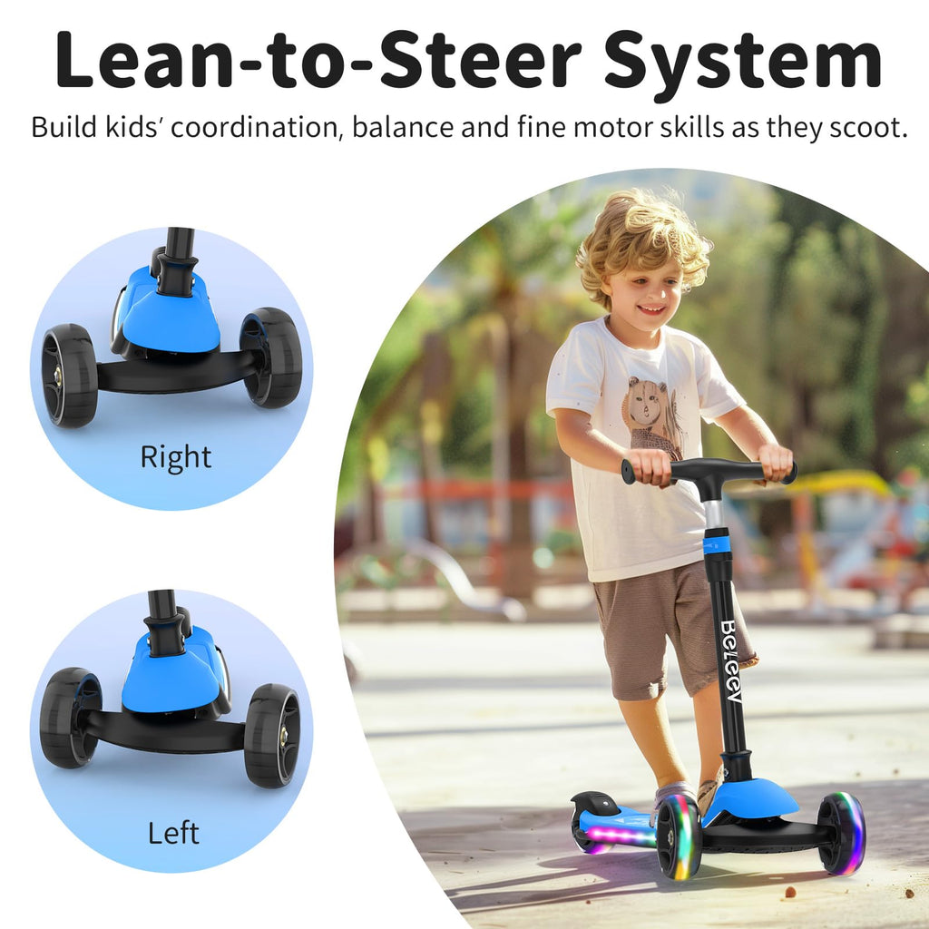 3 Wheel Folding Kids Scooter with LED Light-Up Wheels M719