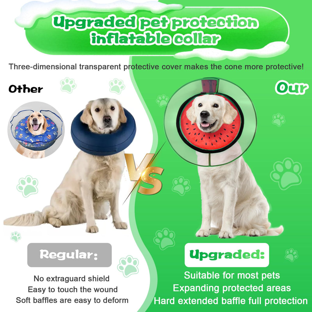 Inflatable Dog Cone Collar with Detachable Shield F3425