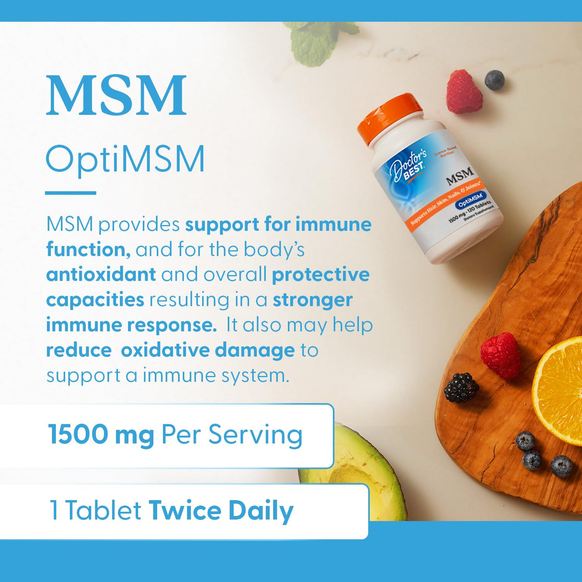MSM Supplement 1500mg 120 Tablets X785