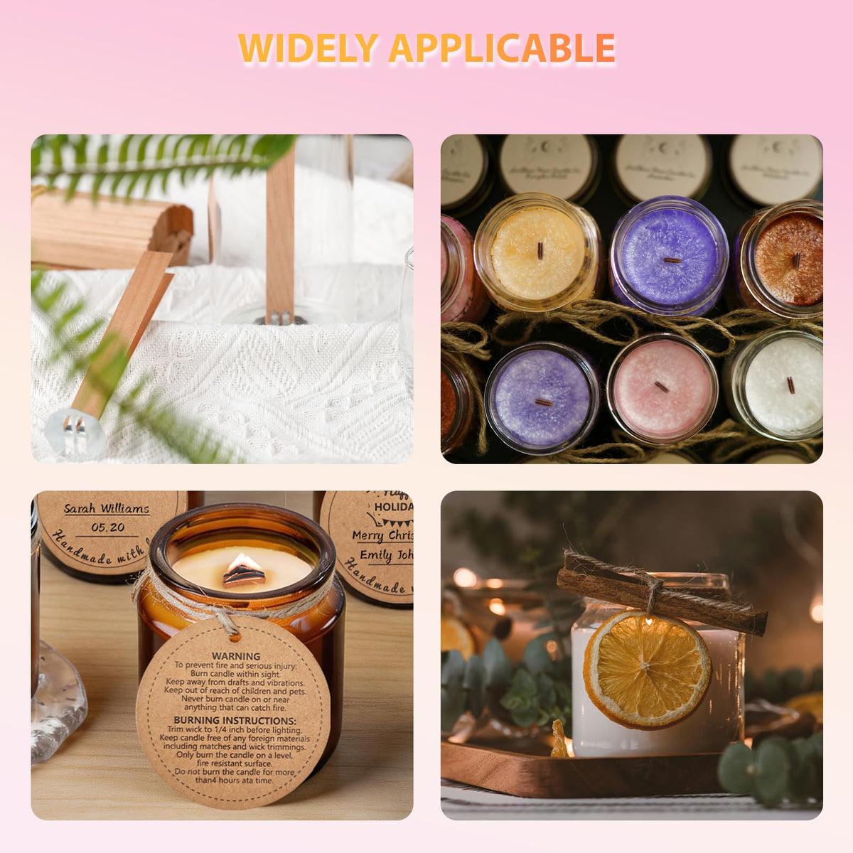 Cherry Wood Wicks 180 Candles per Pack W93832