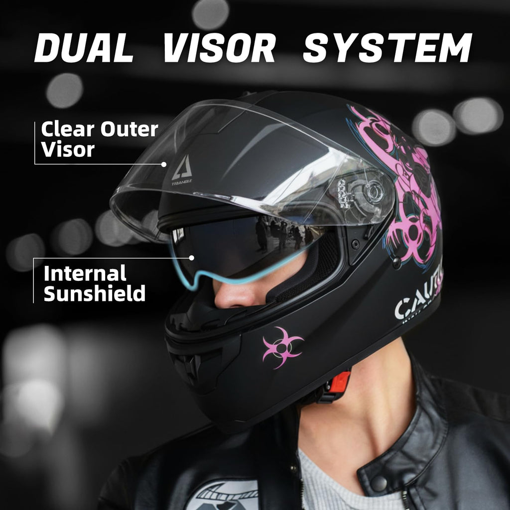 Full Face Dual Visor Motorcycle Helmet K21350