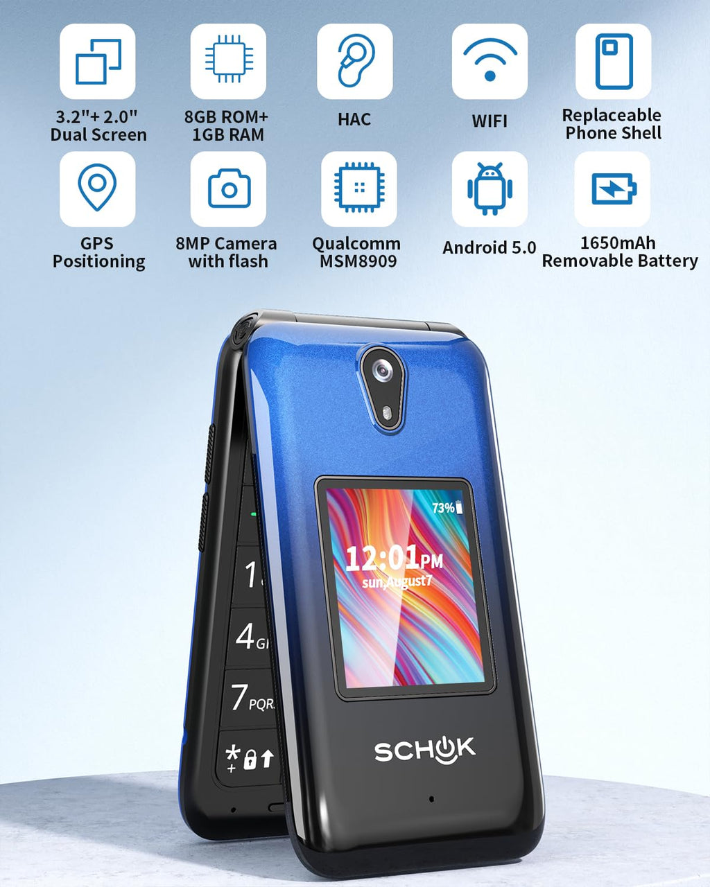 4G Flip Phone with Replaceable Shells L984