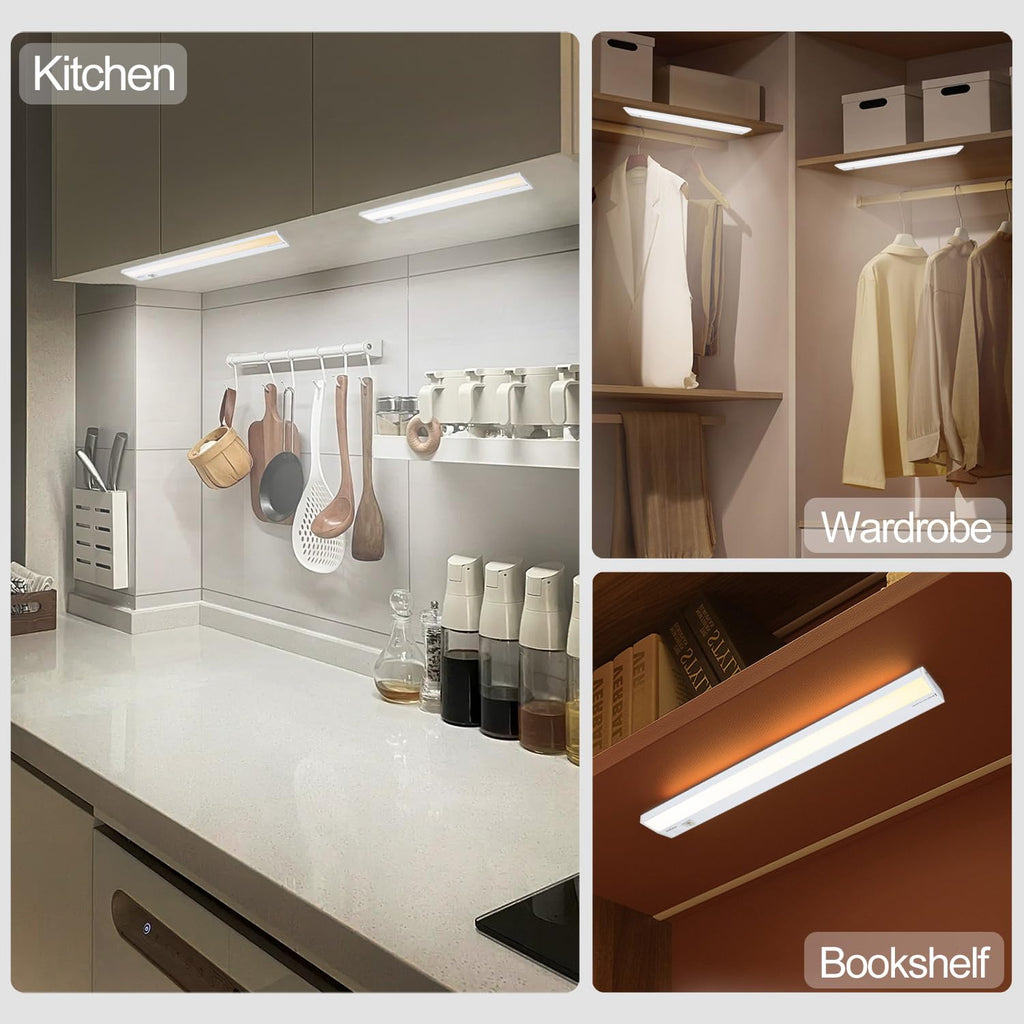 4 Packs Under Cabinet Lighting Hardwired, 24IN 18W Dimmable Led Light, 5 Color Temperature V9983