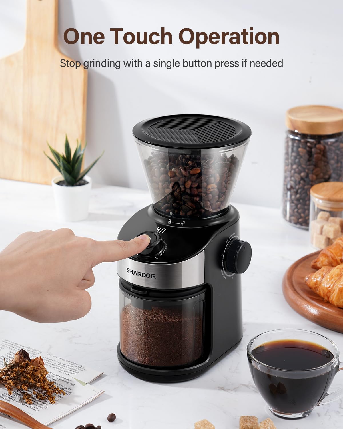 Electric Burr Coffee Grinder with 32 Grinding Sizes P93095