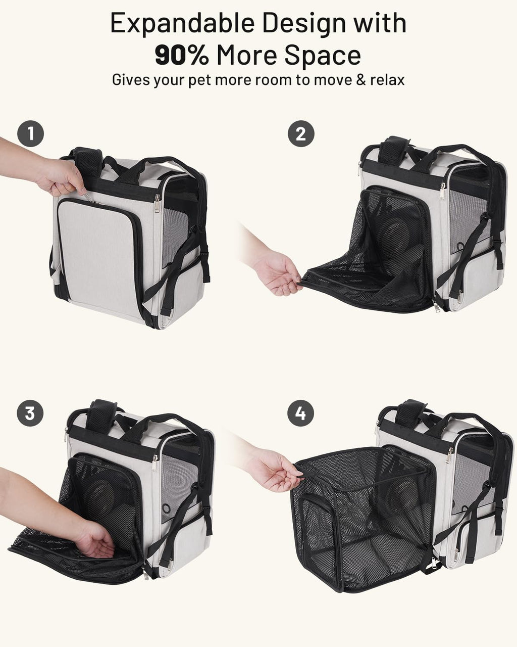 Cat Backpack Carrier with Cooling Fan & Heating Pad E557