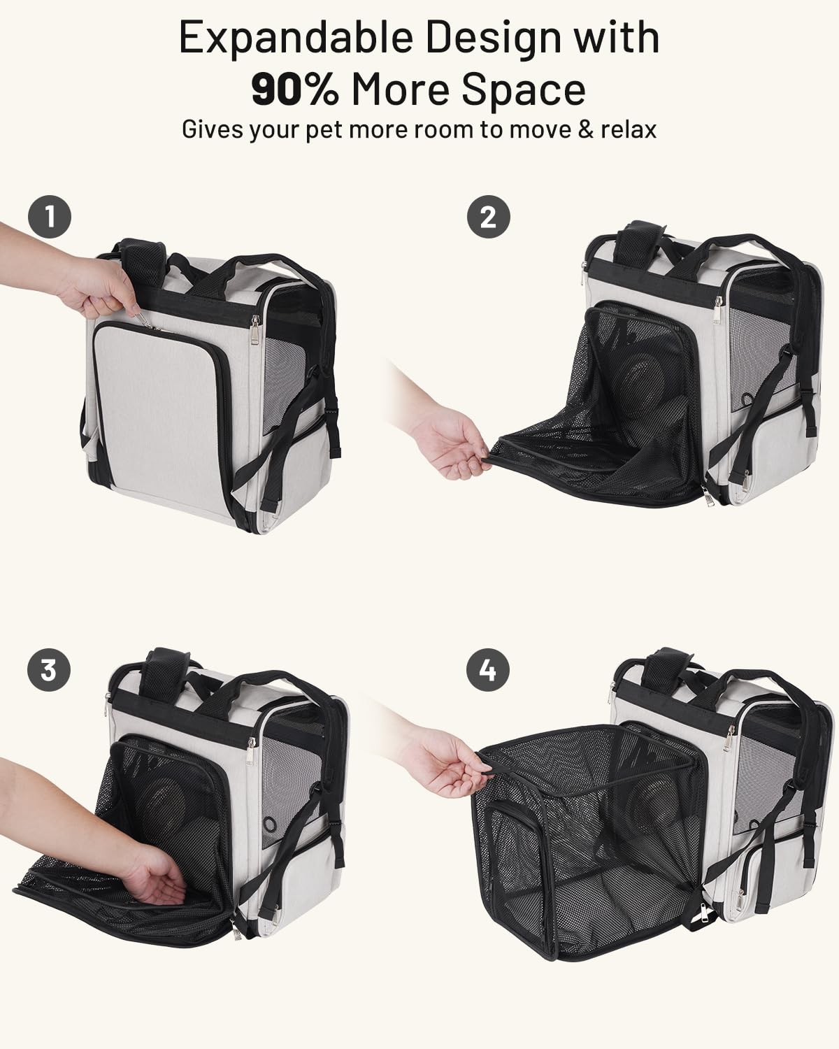 Cat Backpack Carrier with Cooling Fan & Heating Pad E557