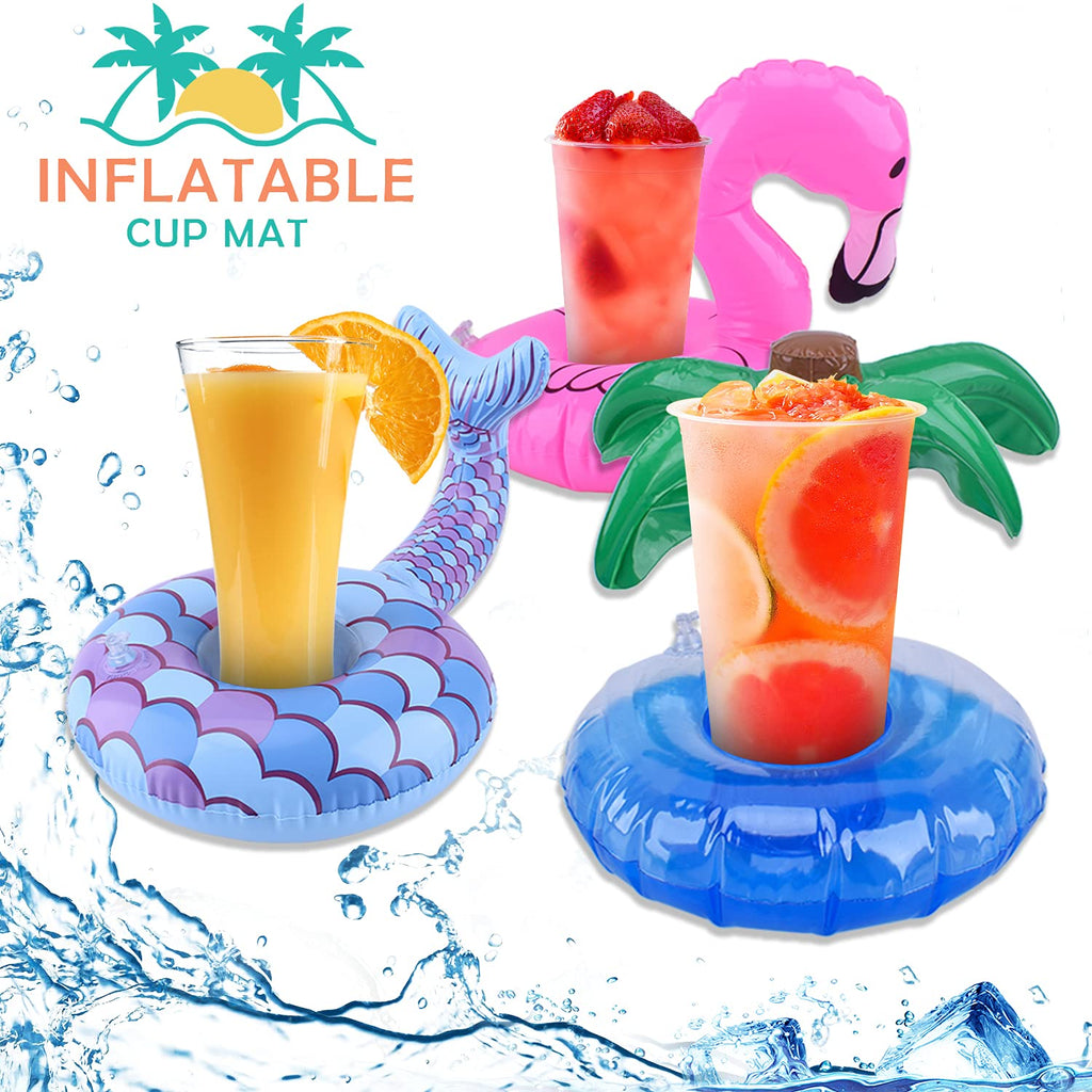 8 Pack Inflatable Drink Holders with Air Pump D7559