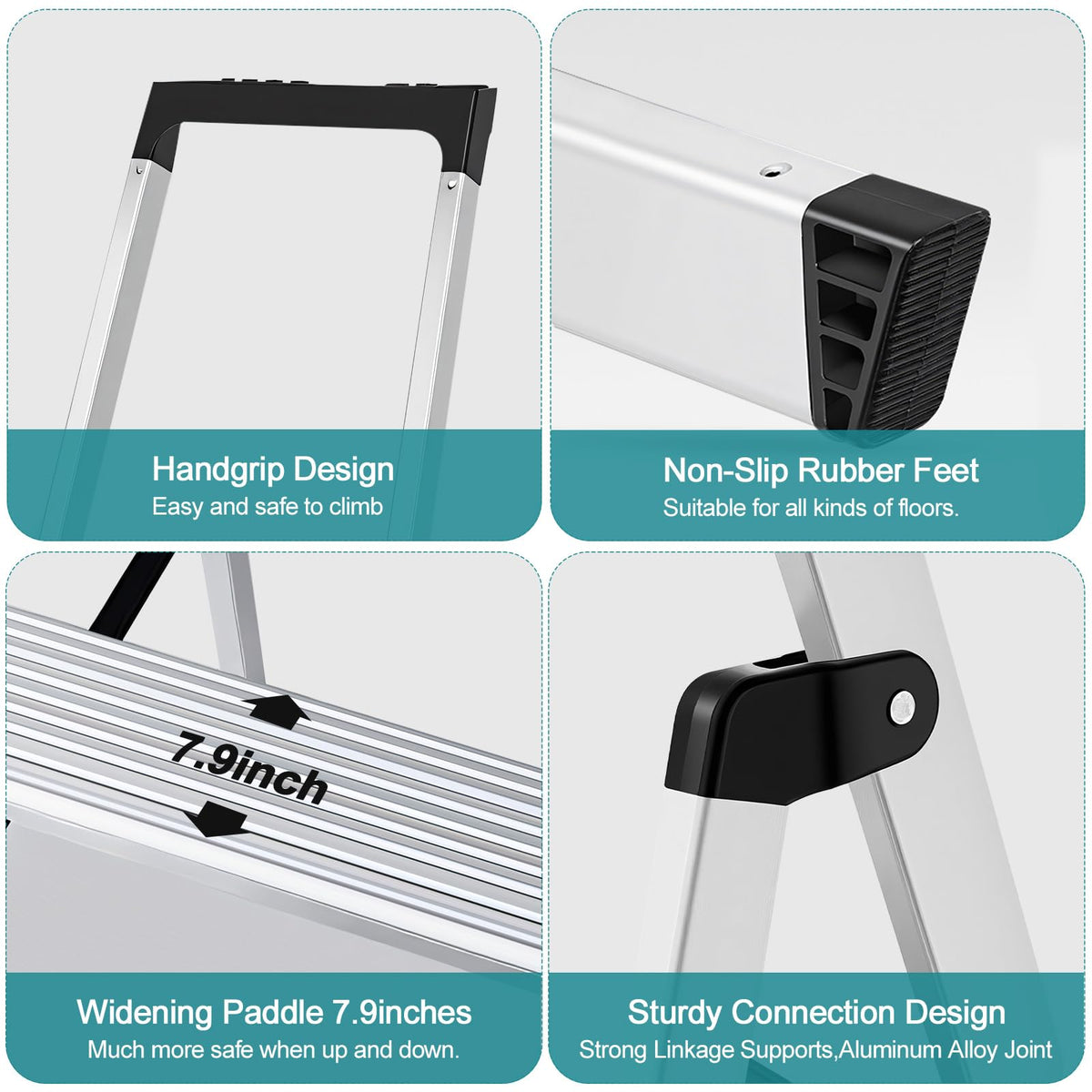 5 Step Aluminum Folding Step Stool B217