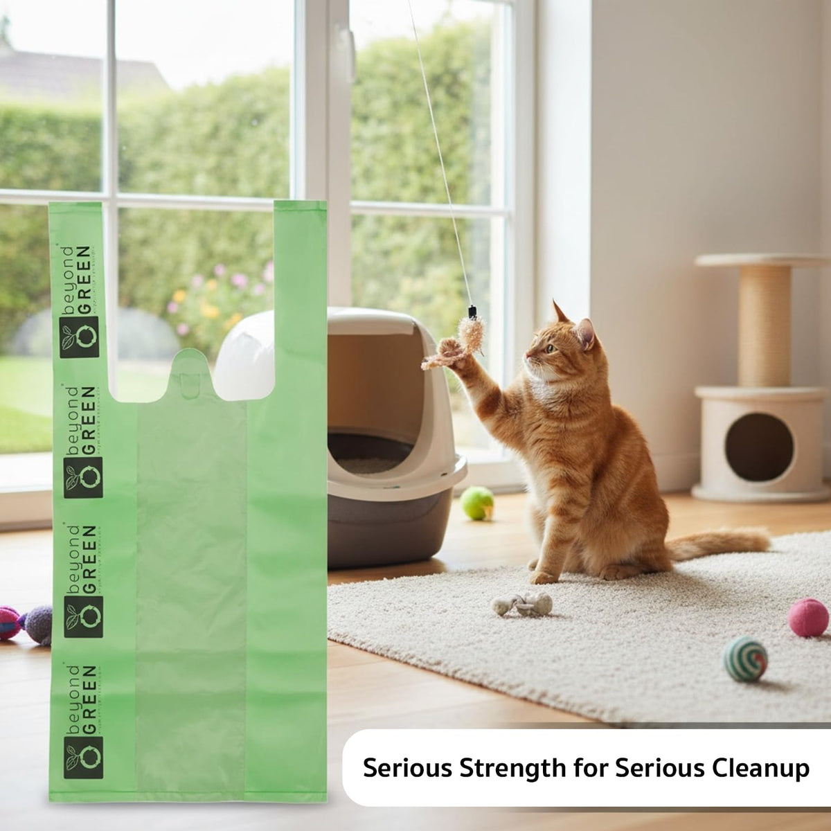 Cat Litter Bags with Handles, 300 Bags Y6544