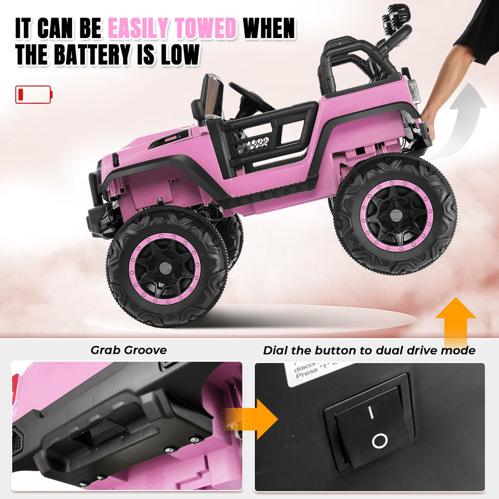 24V 2 Seater Pink Ride On Car P3857