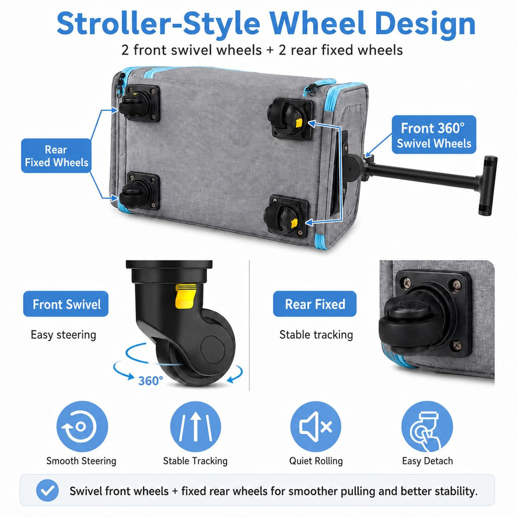 Pet Carrier with Wheels 18x11x11 O6708