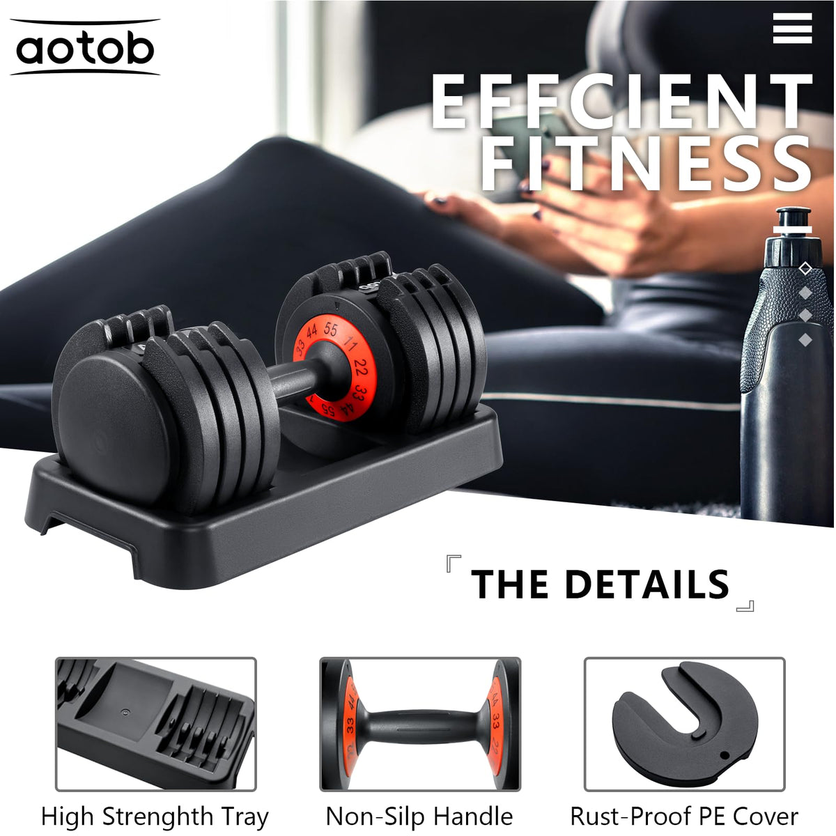 Adjustable Dumbbell Set 25/55 Lbs (Pair) M9500