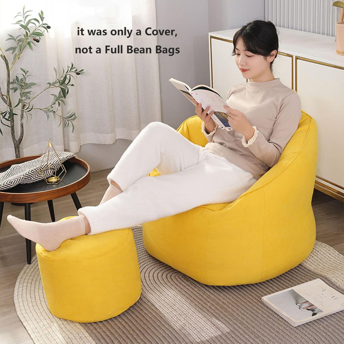 Yellow Bean Bag Chair Cover Y84756