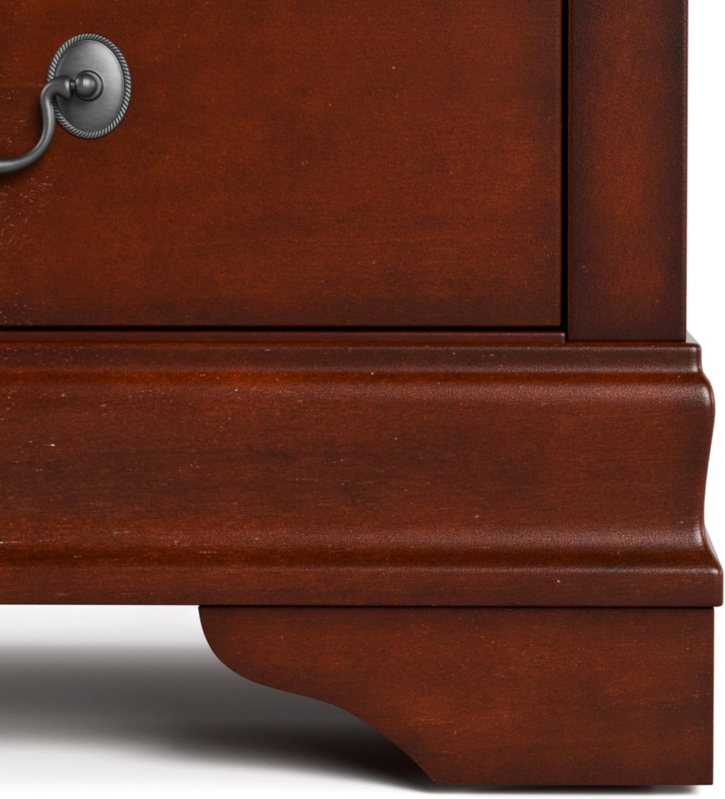 Dark Cherry 2 Drawer Solid Wood Nightstand Q6184