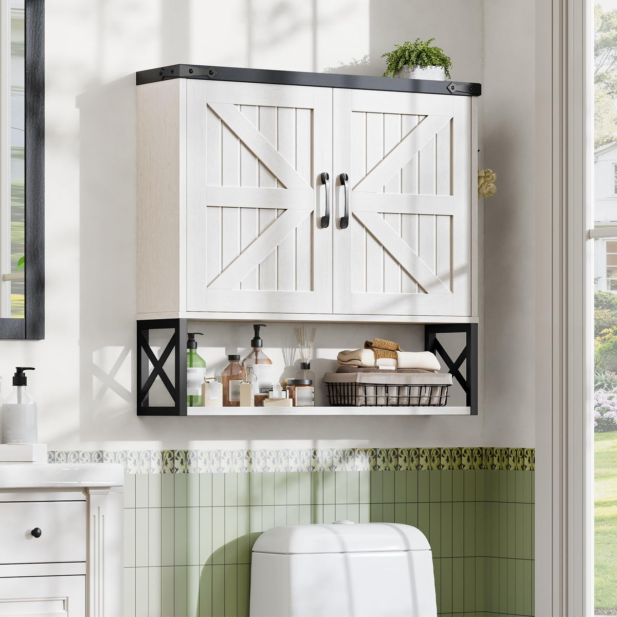 White Bathroom Wall Cabinet F1005