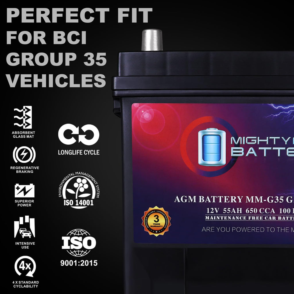 12V 55Ah AGM 650 CCA Battery C2964