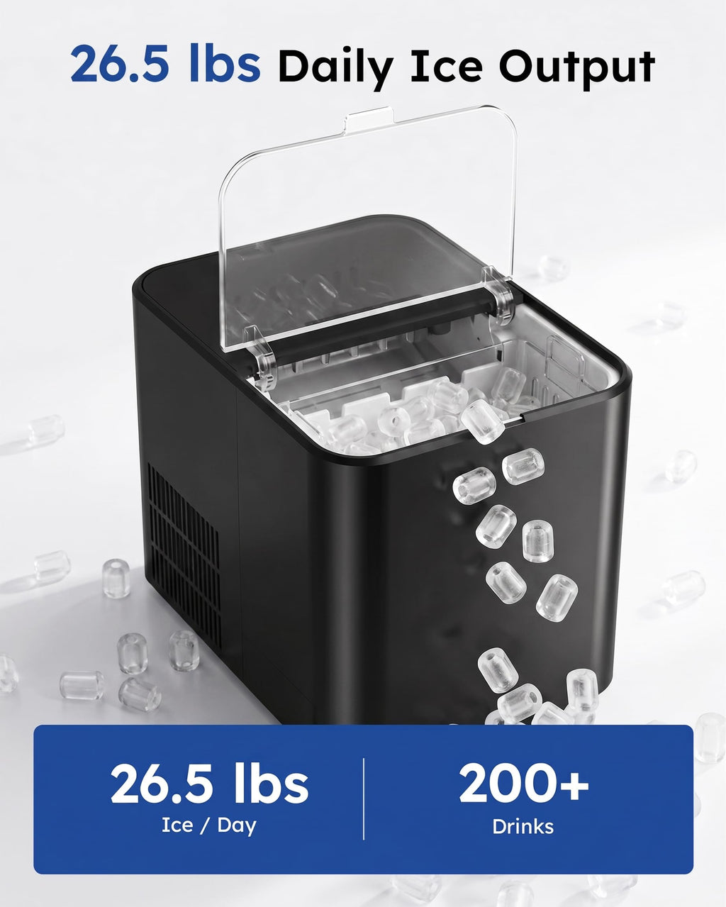 Countertop Ice Maker 26.5 lbs/Day 8 Bullet M6855