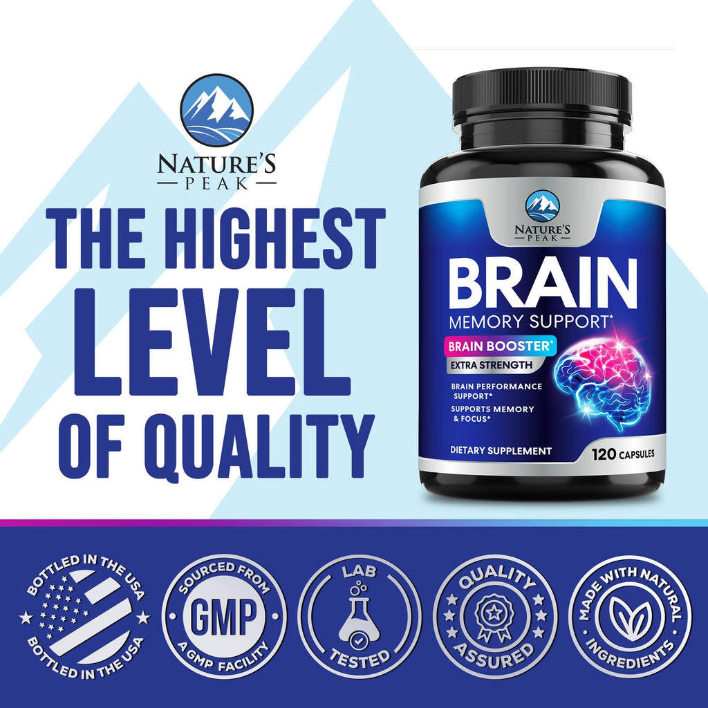 120 Capsules Brain Memory Supplement with Vitamin B6 B12 Folate & Phosphatidylserine F495651
