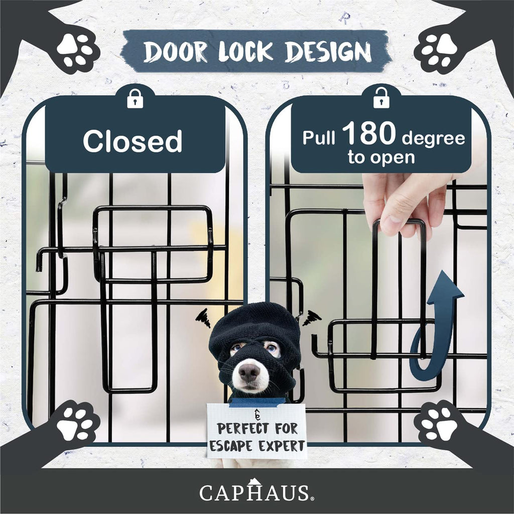 Foldable Wire Metal Dog Crate with Leak-Proof Pan A474