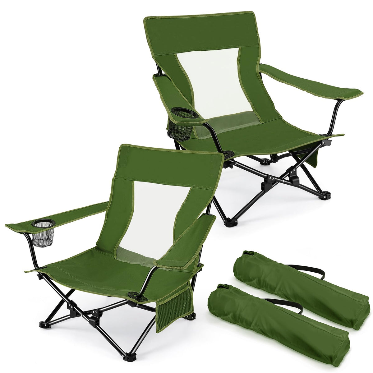 Green Folding Camping Chair 2 Pack R50737