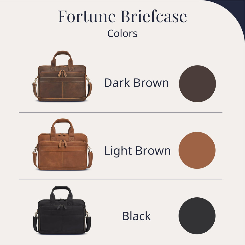 Full-Grain Leather Laptop Briefcase B42383